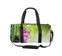 Bolsa deportiva de viaje para gimnasio, para mujeres y hombres, diseño de flores de piedra zen, para gimnasia, baile, fin de semana, bolsa de viaje para el hospital, para entrenamiento de fitness