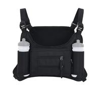 Bolsa deportiva en el pecho, chaleco ligero para correr con bolsillo para botella de agua, bolsa Molle con gran capacidad para entrenamiento, correr, ciclismo, Negro , Classique
