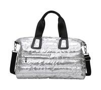 Bolsa deportiva extra grande resistente al agua, diseño de superficies brillantes, para entusiastas del deporte y viajeros frecuentes, elegante bolsa de gimnasio, Silver