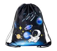 Bolsa deportiva infantil negra con temática de astronauta, mochila grande y ligera, un regalo ideal para niños y niñas.