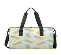 Bolsa deportiva ligera de lona para hombre, diseño de piña, color amarillo, Rebanada de piña amarilla, 17.6(L) x 9(W) x 9(H) inch