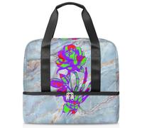 Bolsa deportiva moderna de color mármol rosa para mujeres, hombres y niños, Kirls Marble Art Weekend Overnight Bags Wet Seperated 21 L Tote Bag for Travel Gym Yoga, color, 21L, Organizador de bolsas