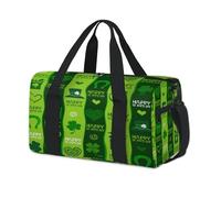Bolsa deportiva para el día de San Patricio, diseño de tréboles felices para fin de semana, para la noche, para viajes, gimnasio, para niños, niñas, niños, mujeres y hombres