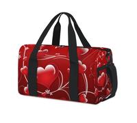 Bolsa deportiva para el día de San Valentín, diseño de corazón rojo, para fin de semana, para la noche, para viajes, gimnasio, para niños, niñas, mujeres y hombres