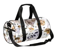 Bolsa deportiva para gimnasio con diseño de perros lindos, bolsa de lona ligera para el hombro, bolsa de viaje para hombres y mujeres (huella de perro), Perros lindos, 17.6(L) x 9(W) x 9(H) inch