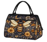 Bolsa deportiva para gimnasio, viajes, arte moderno, animales salvajes, abejas con flores, impermeable, para fin de semana, para hombres y mujeres