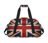 Bolsa deportiva para niños, niñas, niños, mujeres y hombres, 24 L, bolsa de fin de semana, bolsa de noche, bolsa de viaje, gimnasio, baile, vintage, bandera británica del Reino Unido, color, 24 L,