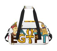 Bolsa deportiva para niños, niñas, niños, mujeres y hombres, 24 L, bolsa de fin de semana, bolsa de noche, bolsa de viaje, gimnasio, baile, patrón del antiguo Egipto, color, 24 L, Organizador de