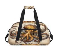 Bolsa deportiva para niños, niñas, niños, mujeres y hombres, 24 L, bolsa de fin de semana, bolsa de noche, bolsa de viaje, gimnasio, baile, arte náutico vintage, pulpo, color, 24 L, Organizador de