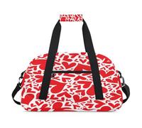 Bolsa deportiva para niños, niñas, niños, mujeres y hombres, 24 L, bolsa de fin de semana, bolsa de noche, bolsa de viaje, gimnasio, baile, diseño de corazón rojo, color, 24 L, Organizador de bolsas