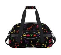 Bolsa deportiva para niños, niñas, niños, mujeres y hombres, 24 L, bolsa de fin de semana, bolsa de noche, bolsa de viaje, gimnasio, baile, colorido nota musical, color, 24 L, Organizador de bolsas