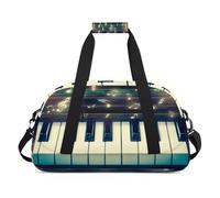 Bolsa deportiva para niños, niñas, niños, mujeres y hombres, 24 L, bolsa de fin de semana, bolsa de noche, bolsa de viaje, gimnasio, baile, nota musical, color, 24 L, Organizador de bolsas