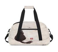 Bolsa deportiva para niños, niñas, niños, mujeres y hombres, 24 L, bolsa de fin de semana, bolsa de viaje, gimnasio, baile, pintura de gato negro japonés, color, 24 L, Organizador de bolsas