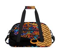 Bolsa deportiva para niños, niñas, niños, mujeres y hombres, 24 L, bolsa de fin de semana, bolsa de viaje, gimnasio, baile, arte étnico africano, color, 24 L, Organizador de bolsas