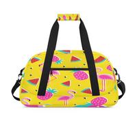 Bolsa deportiva para niños, niñas, niños, mujeres y hombres, 24 L, para fin de semana, para la noche, viajes, gimnasio, baile, bonito flamenco, sandía, piñas, color, 24 L, Organizador de bolsas