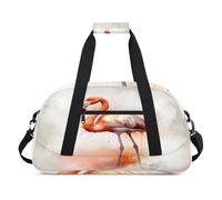 Bolsa deportiva para niños, niñas, niños, mujeres y hombres, 24 L, para fin de semana, para la noche, viajes, gimnasio, baile, acuarela, flamenco, color, 24 L, Organizador de bolsas