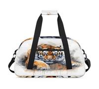 Bolsa deportiva para niños, niñas, niños, mujeres y hombres, 24 L, para fin de semana, para la noche, viajes, gimnasio, baile, acuarela, animal tigre, color, 24 L, Organizador de bolsas