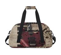 Bolsa deportiva para niños, niñas, niños, mujeres y hombres, 24 L, para fin de semana, para la noche, viajes, gimnasio, baile, nota musical, guitarra y piano, color, 24 L, Organizador de bolsas