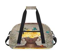 Bolsa deportiva para niños, niñas, niños, mujeres y hombres, 24 L, para fin de semana, para la noche, viajes, gimnasio, baile, flores, mariposas, mujeres africanas, color, 24 L, Organizador de bolsas