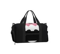 Bolsa deportiva plana con diseño de calavera con lazo y compartimento para zapatos, ligera, para gimnasio, fin de semana para hombres y mujeres, bolsa de viaje impermeable con bolsillo húmedo