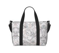 Bolsa deportiva versátil con diseño de mármol de oro rosa, ideal para tus viajes y rutinas de fitness, Negro -, Talla única