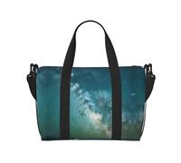 Bolsa deportiva versátil con estampado de cielo nocturno estrellado, ideal para tus viajes y rutinas de fitness, color negro, talla única, Black, Talla única