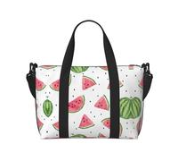 Bolsa deportiva versátil con estampado de frutas frescas de sandía, compañero para tus viajes y rutinas de fitness, color negro, talla única, Black, Talla única