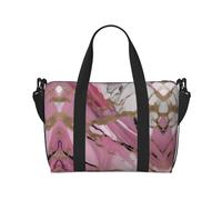 Bolsa deportiva versátil con estampado de mármol rojo y blanco, compañero para tus viajes y rutinas de fitness, color negro, talla única, Black, Talla única
