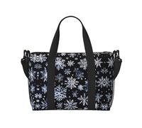 Bolsa deportiva versátil con estampado de muñeco de nieve y estrellas y copos de nieve, compañero para tus viajes y rutinas de fitness, color negro, talla única, Black, Talla única