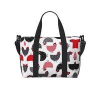 Bolsa deportiva versátil con estampado de pollo de dibujos animados, compañero para tus viajes y rutinas de fitness, color negro, talla única, Black, Talla única