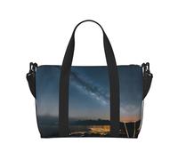 Bolsa deportiva versátil para gimnasio con estampado de atardecer y cielo nocturno, compañero para tus viajes y rutinas de fitness, Negro -, Talla única