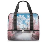 Bolsa deportiva vintage de la Torre Eiffel para mujeres, hombres, niños y niñas, 21 litros, para fin de semana, para viajes, gimnasio, yoga, color, Big, Organizador de bolsas