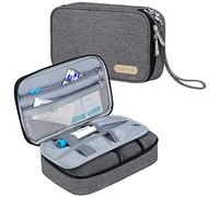 Bolsa Diabética, Simboom Bolsas de Viaje para kit de control de la Diabetes, Doble Capa Bolsa para Monitor de glucosa en sangre, Tiras de prueba, Dispositivo de Punción (Solo Bolsa) - Gris