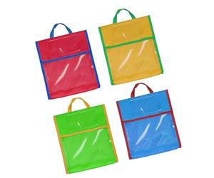 Bolsa dinámica de gestión de tareas con frente transparente y cinta de sujeción, ideal para estudiantes, soporte para libros impermeable