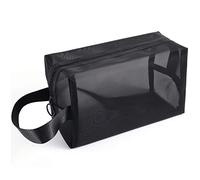 Bolsa Ducha Malla Negra, Bolsa de Malla para Ducha Pequeña con Asas para Colgar, Conveniente para Viajes, Baño, Organizador de Cosméticos