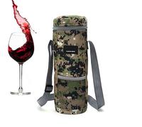 Bolsa enfriadora de vino individual - Bolsa aislante Winne | Porta Wiine Totte portátil con asa y cremallera | Elegante portador para viajes, picnics, fiestas y eventos al aire libre, camouflage