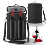 Bolsa enfriadora para 2 botellas, bolsa térmica grande, bolsa de hielo portátil con correa, bolsa térmica portátil con aislamiento para botellas, pequeña bolsa de vino para viajes, picnic, fiesta de