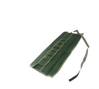 Bolsa enrollable de lona para herramientas con 10 bolsillos para llaves inglesas y herramientas pequeñas, bolsa organizadora resistente, 24 x 15,5 x 4,5 cm, verde