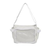 Bolsa escolar transparente tipo bandolera para estudiantes y adultos que aman la cultura del anime, bolsa transparente JK Ita, White, One Size