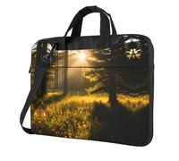 Bolsa estampada para laptop, maletín para mujer, bolsa de computadora, bolsa de mensajero, para oficina, viajes, negocios, Negro -, 13 inch
