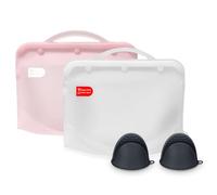 Bolsa esterilizadora de vapor de silicona para microondas para biberones, bolsa de esterilización reutilizable para piezas de bomba y accesorios para niños, bolsas esterilizadoras fáciles de usar