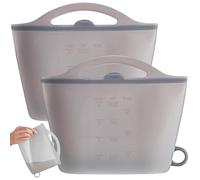 Bolsa esterilizadora para microondas de 2 piezas, bolsas de vapor de microondas de silicona flexible de 1000 ml, esterilizador de chupete a prueba de fugas colgante con asa, bolsa, bolsas para botell