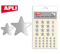 Bolsa Etiquetas Apli Star Plata c/ 3 Hojas