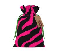 Bolsa festiva de Navidad con estampado de cebra, tigre, leopardo, rosa, con cordón, para decoración de temporada