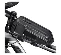 Bolsa for bicicleta de 1,8l, resistente a la lluvia, bolsa for cuadro de tubo frontal, gran capacidad, alforja for bicicleta de montaña y carretera, accesorios negros for bicicleta
