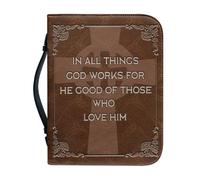 Bolsa for guardar libros for la iglesia, la Biblia, Portátil Ligera Organización for estudiantes Multifuncional Personalizar Estuche for libros con cierre de cremallera completa(Pattern E,28.5CM)