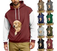 Bolsa for mascotas con capucha, bolsa de canguro, sudaderas con capucha, bolsillo, camisa for el cuidado de cachorros y gatos, jersey portador for perros, Top con soporte for animales, Unisex(D,M)