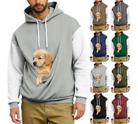 Bolsa for mascotas con capucha, bolsa de canguro, sudaderas con capucha, bolsillo, camisa for el cuidado de cachorros y gatos, jersey portador for perros, Top con soporte for animales, Unisex(A,XL)