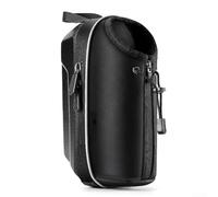 Bolsa frontal plegable para bicicleta para botella de agua, liberación rápida para soporte de carcasa dura EVA compatible con scooter eléctrico y para, diseño de mango portátil, negro, 24 x 14 x 12 cm