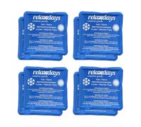 Relaxdays Bolsas Gel, Set de 8, Compresas Frío-Calor, 11 x 11 cm, Primeros Auxilios, Bolsitas Reutilizables, Azul